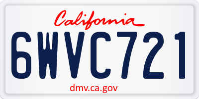 CA license plate 6WVC721