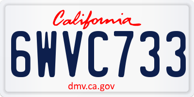 CA license plate 6WVC733