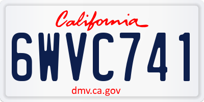 CA license plate 6WVC741
