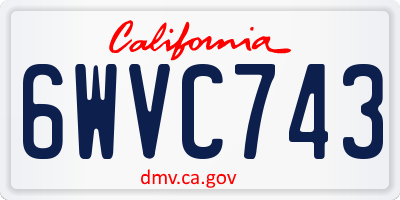 CA license plate 6WVC743