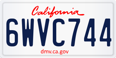 CA license plate 6WVC744