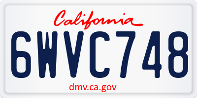 CA license plate 6WVC748