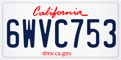 CA license plate 6WVC753