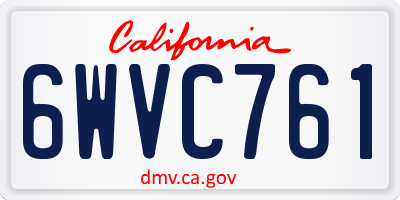 CA license plate 6WVC761