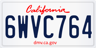 CA license plate 6WVC764