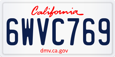 CA license plate 6WVC769