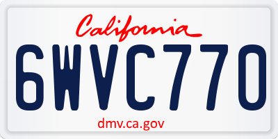 CA license plate 6WVC770