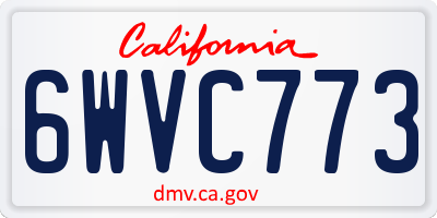 CA license plate 6WVC773