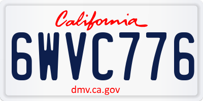 CA license plate 6WVC776