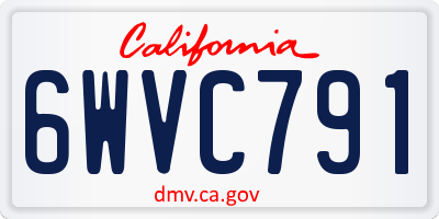 CA license plate 6WVC791