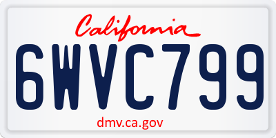 CA license plate 6WVC799