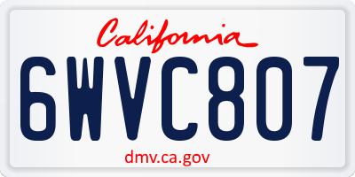 CA license plate 6WVC807