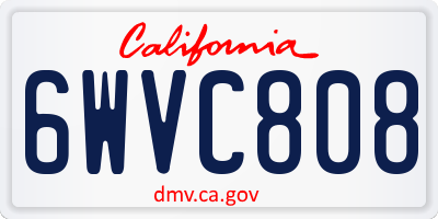 CA license plate 6WVC808