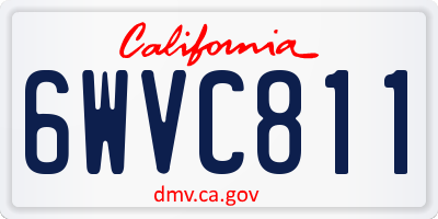 CA license plate 6WVC811