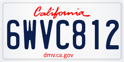 CA license plate 6WVC812