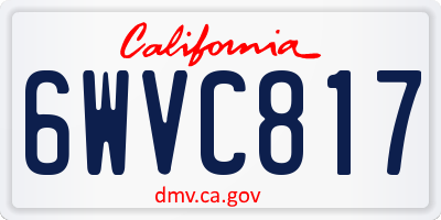 CA license plate 6WVC817
