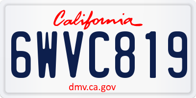CA license plate 6WVC819