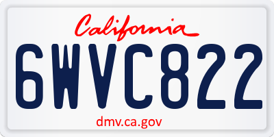 CA license plate 6WVC822