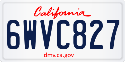 CA license plate 6WVC827