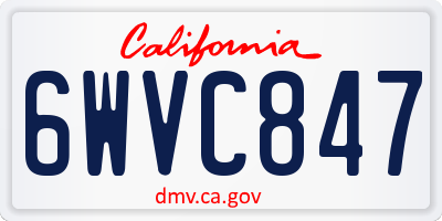 CA license plate 6WVC847