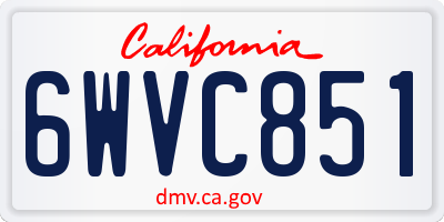 CA license plate 6WVC851
