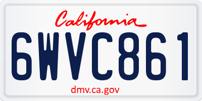 CA license plate 6WVC861