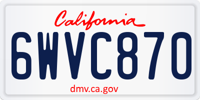 CA license plate 6WVC870