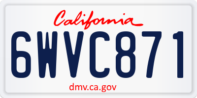 CA license plate 6WVC871