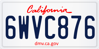 CA license plate 6WVC876