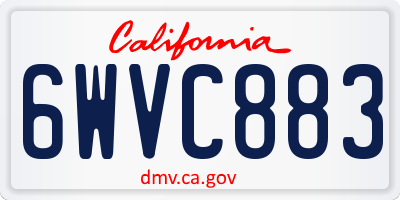 CA license plate 6WVC883