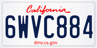 CA license plate 6WVC884