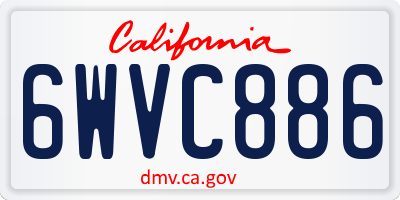 CA license plate 6WVC886