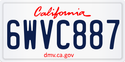 CA license plate 6WVC887