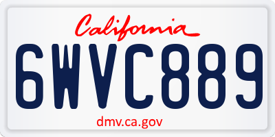 CA license plate 6WVC889
