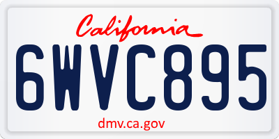 CA license plate 6WVC895