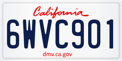 CA license plate 6WVC901