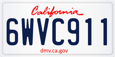 CA license plate 6WVC911