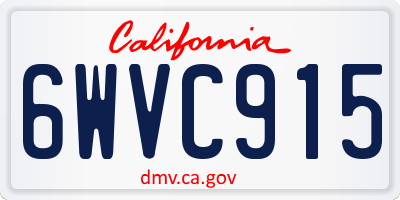 CA license plate 6WVC915