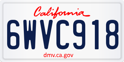 CA license plate 6WVC918