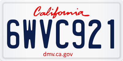 CA license plate 6WVC921