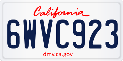 CA license plate 6WVC923