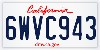CA license plate 6WVC943