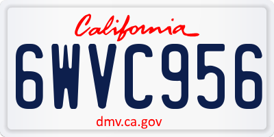 CA license plate 6WVC956