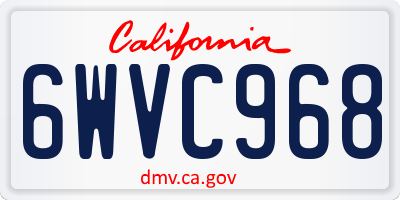 CA license plate 6WVC968