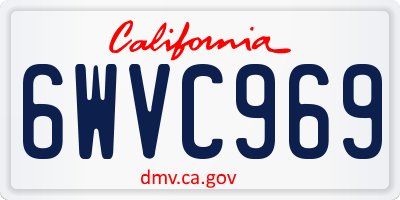 CA license plate 6WVC969