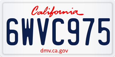 CA license plate 6WVC975