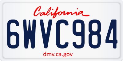 CA license plate 6WVC984