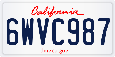 CA license plate 6WVC987