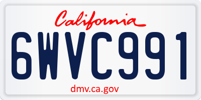CA license plate 6WVC991