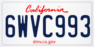 CA license plate 6WVC993